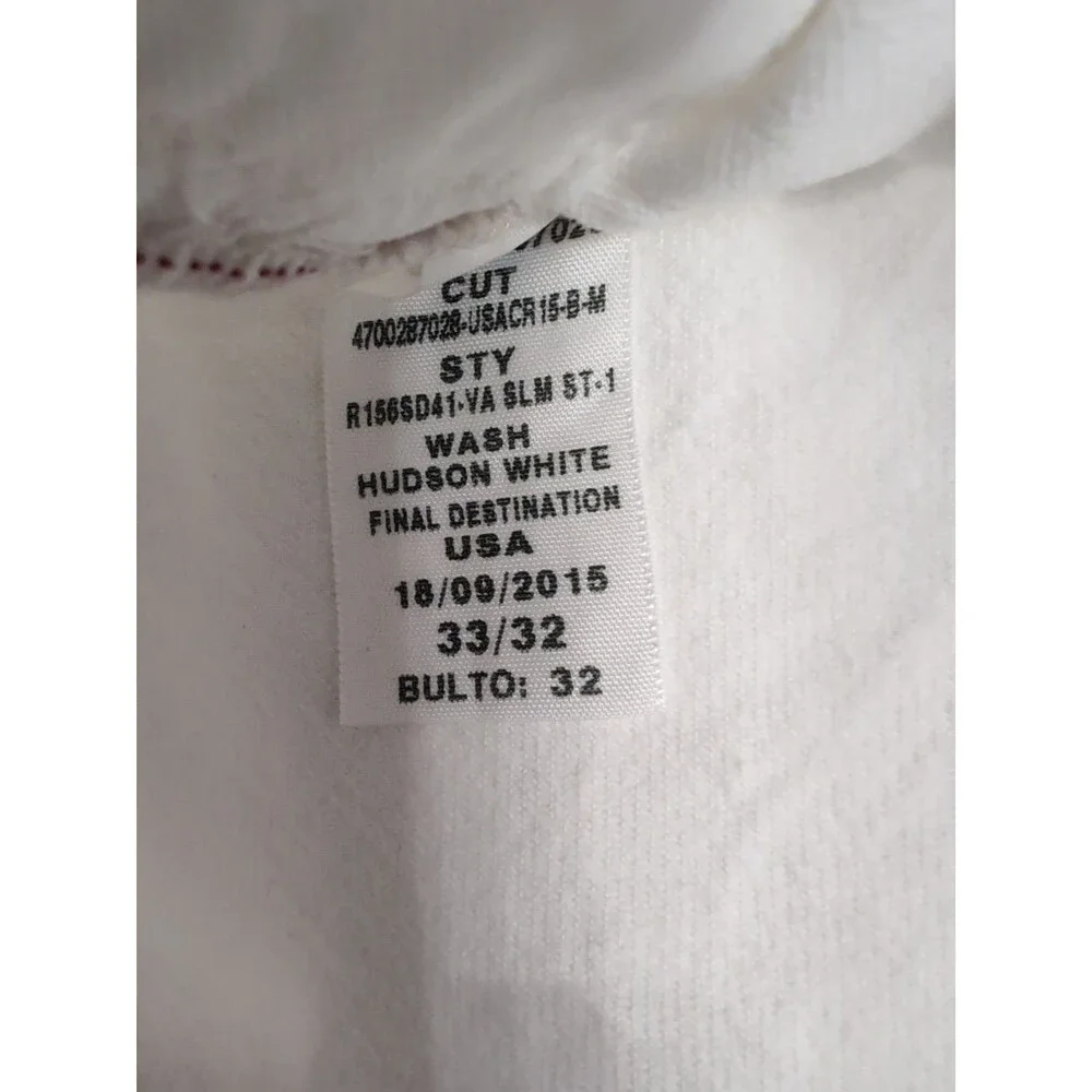 POLO RALPH LAUREN HAMPTON STRAIGHT MEN'S DENIM JEANS HUDSON WHITE 33X32  EUC